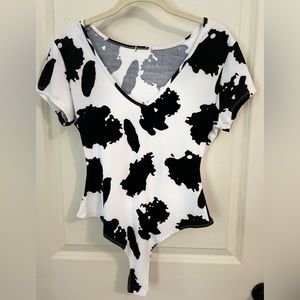 Cow print bodysuit